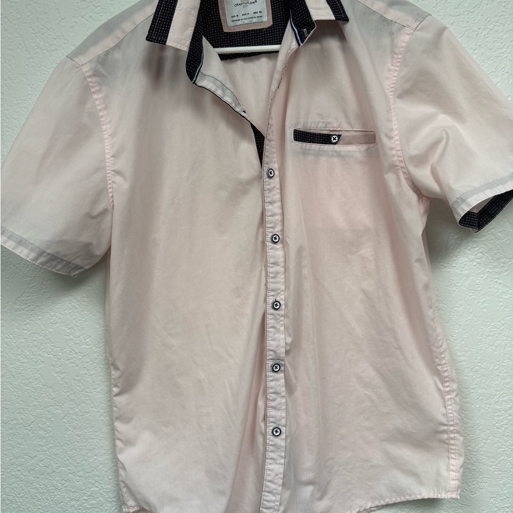 Craft & Flow Men's Pink Short Sleeve Shirt size M